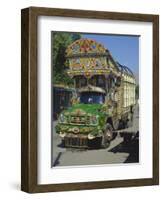 Typical Decorated Truck, Karakoram (Karakorum) Highway, Gilgit, Pakistan-Anthony Waltham-Framed Photographic Print