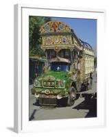 Typical Decorated Truck, Karakoram (Karakorum) Highway, Gilgit, Pakistan-Anthony Waltham-Framed Photographic Print