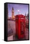Typical English Red Telephone Box Near Big Ben, Westminster, London, England, UK-Roberto Moiola-Framed Stretched Canvas