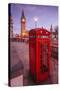 Typical English Red Telephone Box Near Big Ben, Westminster, London, England, UK-Roberto Moiola-Stretched Canvas