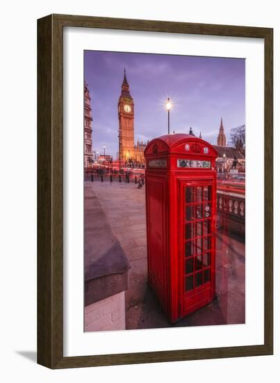 Typical English Red Telephone Box Near Big Ben, Westminster, London, England, UK-Roberto Moiola-Framed Photographic Print