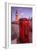 Typical English Red Telephone Box Near Big Ben, Westminster, London, England, UK-Roberto Moiola-Framed Photographic Print