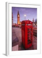 Typical English Red Telephone Box Near Big Ben, Westminster, London, England, UK-Roberto Moiola-Framed Photographic Print