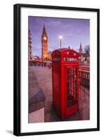 Typical English Red Telephone Box Near Big Ben, Westminster, London, England, UK-Roberto Moiola-Framed Photographic Print