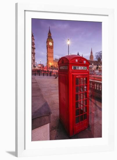 Typical English Red Telephone Box Near Big Ben, Westminster, London, England, UK-Roberto Moiola-Framed Photographic Print