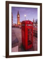 Typical English Red Telephone Box Near Big Ben, Westminster, London, England, UK-Roberto Moiola-Framed Photographic Print