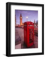 Typical English Red Telephone Box Near Big Ben, Westminster, London, England, UK-Roberto Moiola-Framed Photographic Print