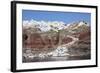 Typical Greek Village Perched on Volcanic Rock with White and Blue Houses and Windmills, Santorini-Roberto Moiola-Framed Photographic Print