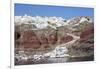 Typical Greek Village Perched on Volcanic Rock with White and Blue Houses and Windmills, Santorini-Roberto Moiola-Framed Photographic Print