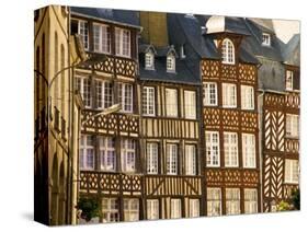 Typical Half Timbered Houses, Old Town, Rennes, Brittany, France, Europe-Guy Thouvenin-Stretched Canvas