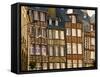 Typical Half Timbered Houses, Old Town, Rennes, Brittany, France, Europe-Guy Thouvenin-Framed Stretched Canvas