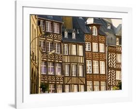 Typical Half Timbered Houses, Old Town, Rennes, Brittany, France, Europe-Guy Thouvenin-Framed Photographic Print