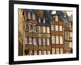 Typical Half Timbered Houses, Old Town, Rennes, Brittany, France, Europe-Guy Thouvenin-Framed Photographic Print