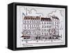 Typical Haussmann architecture along Boulevard Montparnasse, Paris, France-Richard Lawrence-Framed Stretched Canvas