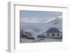 Typical Icelandic House with Blue Roof, Foothills of the Vatnajokull Glacier in the Background-Niki Haselwanter-Framed Photographic Print