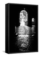 Typical Kracow Gate in Black and White-Curioso Travel Photography-Framed Stretched Canvas