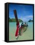 Typical Long Tail Boat, Ao Dalam Bay, Phi-Phi Don Island, Krabi Province, Thailand, Asia-Gavin Hellier-Framed Stretched Canvas