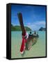 Typical Long Tail Boat, Ao Dalam Bay, Phi-Phi Don Island, Krabi Province, Thailand, Asia-Gavin Hellier-Framed Stretched Canvas