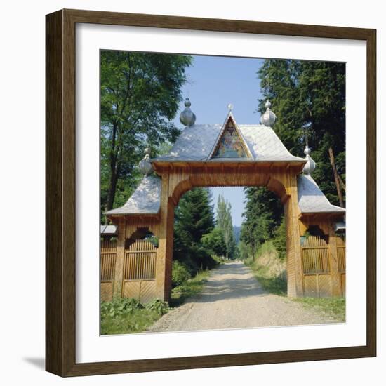 Typical Moldavian Gateway, Horaita Monastery, Moldavia, Romania-Christopher Rennie-Framed Photographic Print