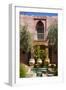 Typical Moroccan Architecture, Riad Adobe Walls, Fountain and Flower Pots, Morocco, Africa-Guy Thouvenin-Framed Premium Photographic Print