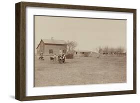 Typical Nebraska Farm 1890-null-Framed Art Print