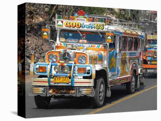 Typical Painted Jeepney (Local Bus), Baguio, Cordillera, Luzon, Philippines, Southeast Asia, Asia-null-Stretched Canvas