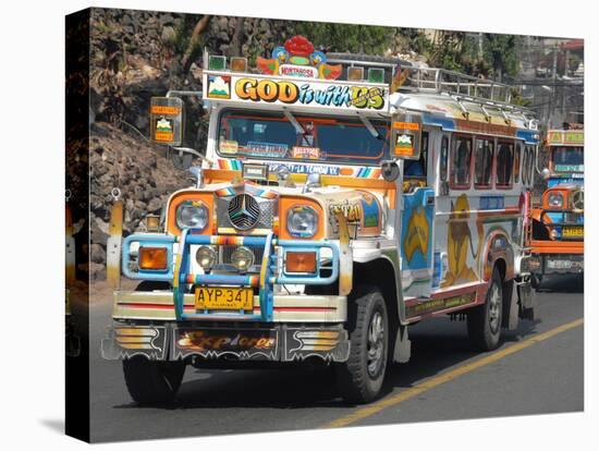 Typical Painted Jeepney (Local Bus), Baguio, Cordillera, Luzon, Philippines, Southeast Asia, Asia-null-Stretched Canvas