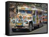 Typical Painted Jeepney (Local Bus), Baguio, Cordillera, Luzon, Philippines, Southeast Asia, Asia-null-Framed Stretched Canvas