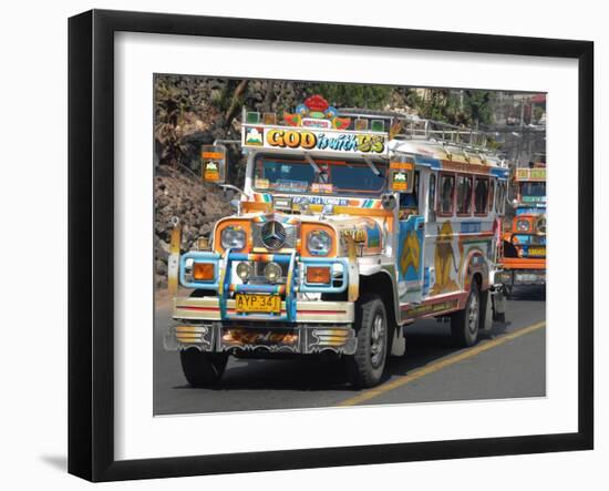 Typical Painted Jeepney (Local Bus), Baguio, Cordillera, Luzon, Philippines, Southeast Asia, Asia-null-Framed Photographic Print