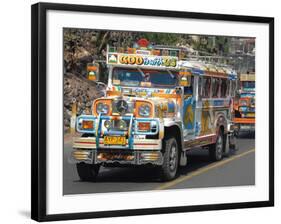 Typical Painted Jeepney (Local Bus), Baguio, Cordillera, Luzon, Philippines, Southeast Asia, Asia-null-Framed Photographic Print