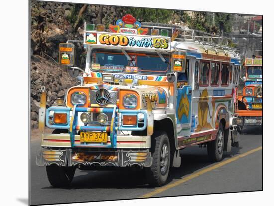 Typical Painted Jeepney (Local Bus), Baguio, Cordillera, Luzon, Philippines, Southeast Asia, Asia-null-Mounted Photographic Print