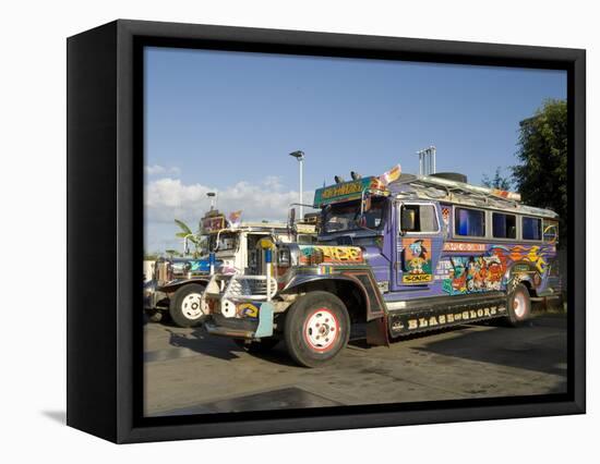 Typical Painted Jeepney (Local Bus), Urdaneta, Northern Luzon, Philippines, Southeast Asia, Asia-null-Framed Stretched Canvas