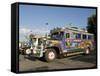 Typical Painted Jeepney (Local Bus), Urdaneta, Northern Luzon, Philippines, Southeast Asia, Asia-null-Framed Stretched Canvas