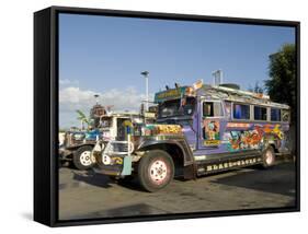 Typical Painted Jeepney (Local Bus), Urdaneta, Northern Luzon, Philippines, Southeast Asia, Asia-null-Framed Stretched Canvas