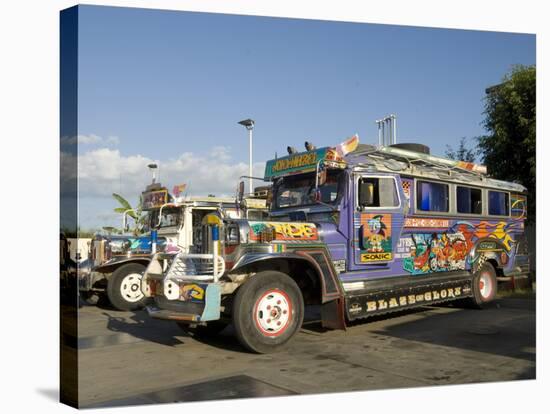 Typical Painted Jeepney (Local Bus), Urdaneta, Northern Luzon, Philippines, Southeast Asia, Asia-null-Stretched Canvas