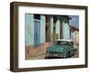 Typical Paved Street with Colourful Houses and Old American Car, Trinidad, Cuba, West Indies-Eitan Simanor-Framed Photographic Print