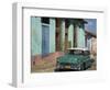 Typical Paved Street with Colourful Houses and Old American Car, Trinidad, Cuba, West Indies-Eitan Simanor-Framed Photographic Print