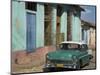 Typical Paved Street with Colourful Houses and Old American Car, Trinidad, Cuba, West Indies-Eitan Simanor-Mounted Photographic Print