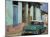 Typical Paved Street with Colourful Houses and Old American Car, Trinidad, Cuba, West Indies-Eitan Simanor-Mounted Photographic Print