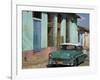 Typical Paved Street with Colourful Houses and Old American Car, Trinidad, Cuba, West Indies-Eitan Simanor-Framed Photographic Print