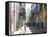 Typical Residential Street in Havana Vieja, Havana, Cuba-Lee Frost-Framed Stretched Canvas