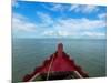 Typical river boat on Kaladan River near Settwe, Rakhine State, Myanmar-null-Mounted Photographic Print