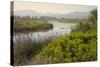 Typical Sardinian Landscape, Water Pond and Mountains in the Background, Costa Degli Oleandri-Guy Thouvenin-Stretched Canvas