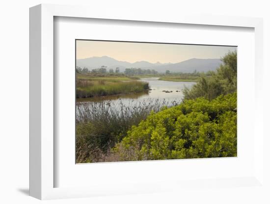 Typical Sardinian Landscape, Water Pond and Mountains in the Background, Costa Degli Oleandri-Guy Thouvenin-Framed Photographic Print