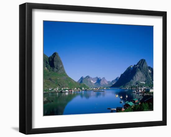 Typical Scenery, Mountains and Sea, Reine, Lofoten Islands, Norway-Steve Vidler-Framed Photographic Print