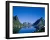 Typical Scenery, Mountains and Sea, Reine, Lofoten Islands, Norway-Steve Vidler-Framed Photographic Print
