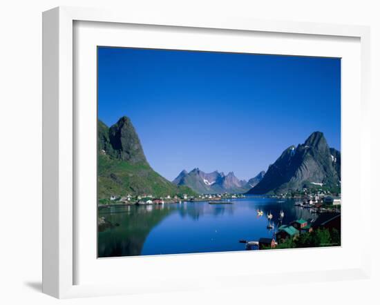 Typical Scenery, Mountains and Sea, Reine, Lofoten Islands, Norway-Steve Vidler-Framed Photographic Print