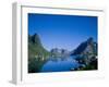 Typical Scenery, Mountains and Sea, Reine, Lofoten Islands, Norway-Steve Vidler-Framed Photographic Print