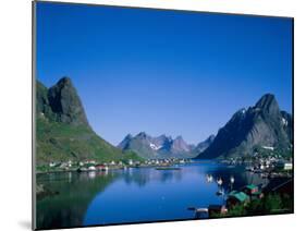 Typical Scenery, Mountains and Sea, Reine, Lofoten Islands, Norway-Steve Vidler-Mounted Photographic Print
