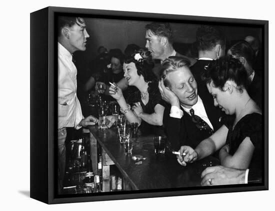 Typical Small Town Bar Scene During a Benevolent and Protective Order of Elks Party-George Strock-Framed Stretched Canvas